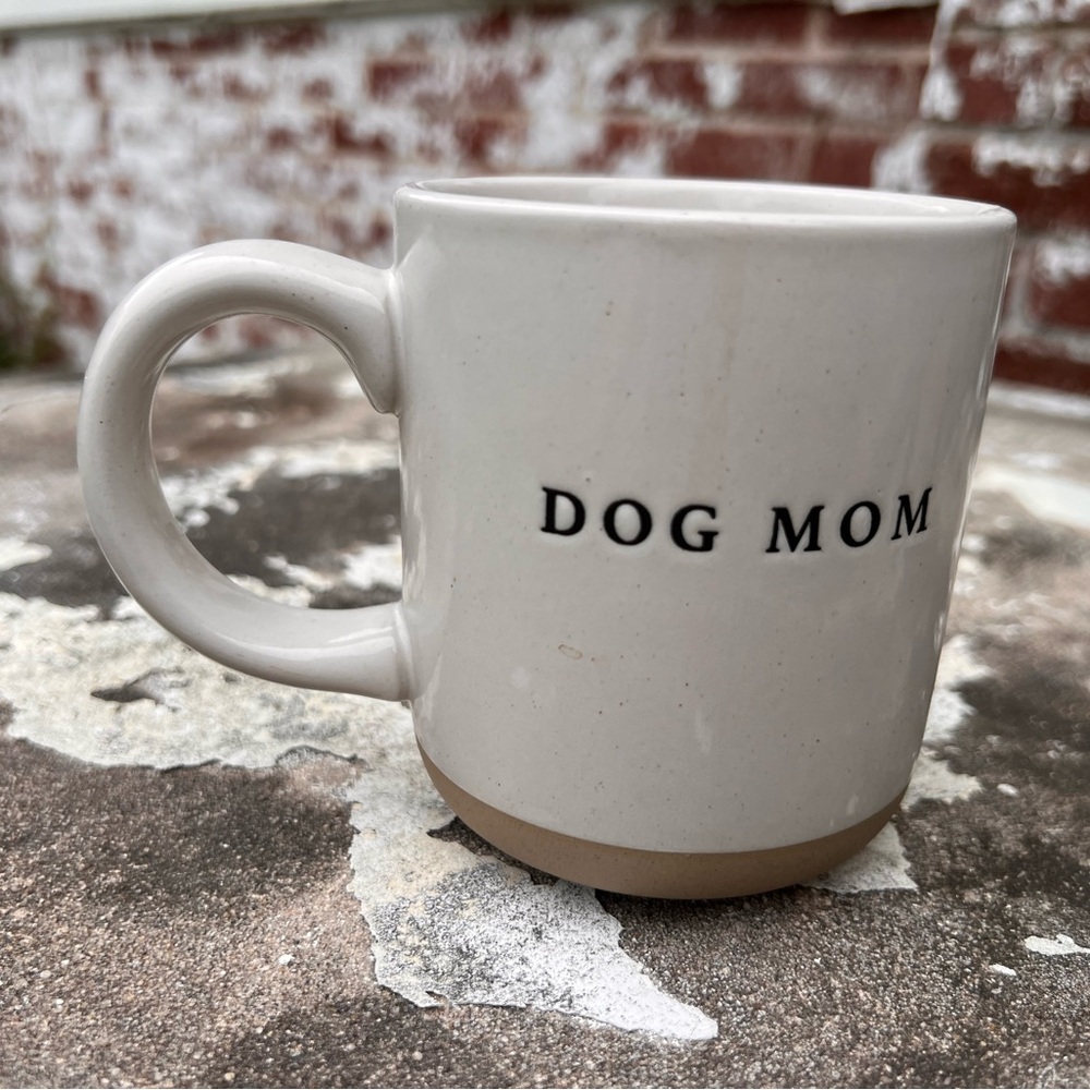 Sweet Water Decor Two Tone Stoneware Coffee Mug Cup DOG MOM Both Sides 16oz